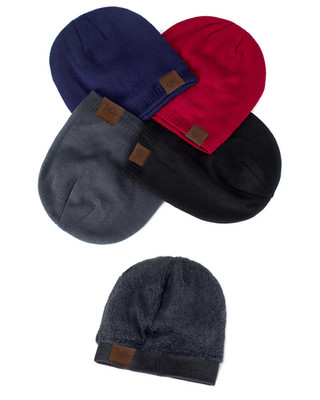 Wintermütze warm gefüttert Unisex - dickes Strickfutter Outdoor Fell