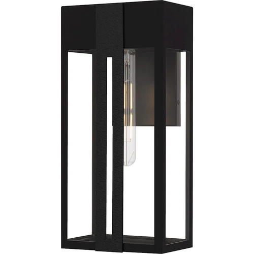 Quoizel Boswell 1Lt 16" Outdoor Lantern, Black/Clear/Clear Tempered - BSW8407MBK - Picture 1 of 1