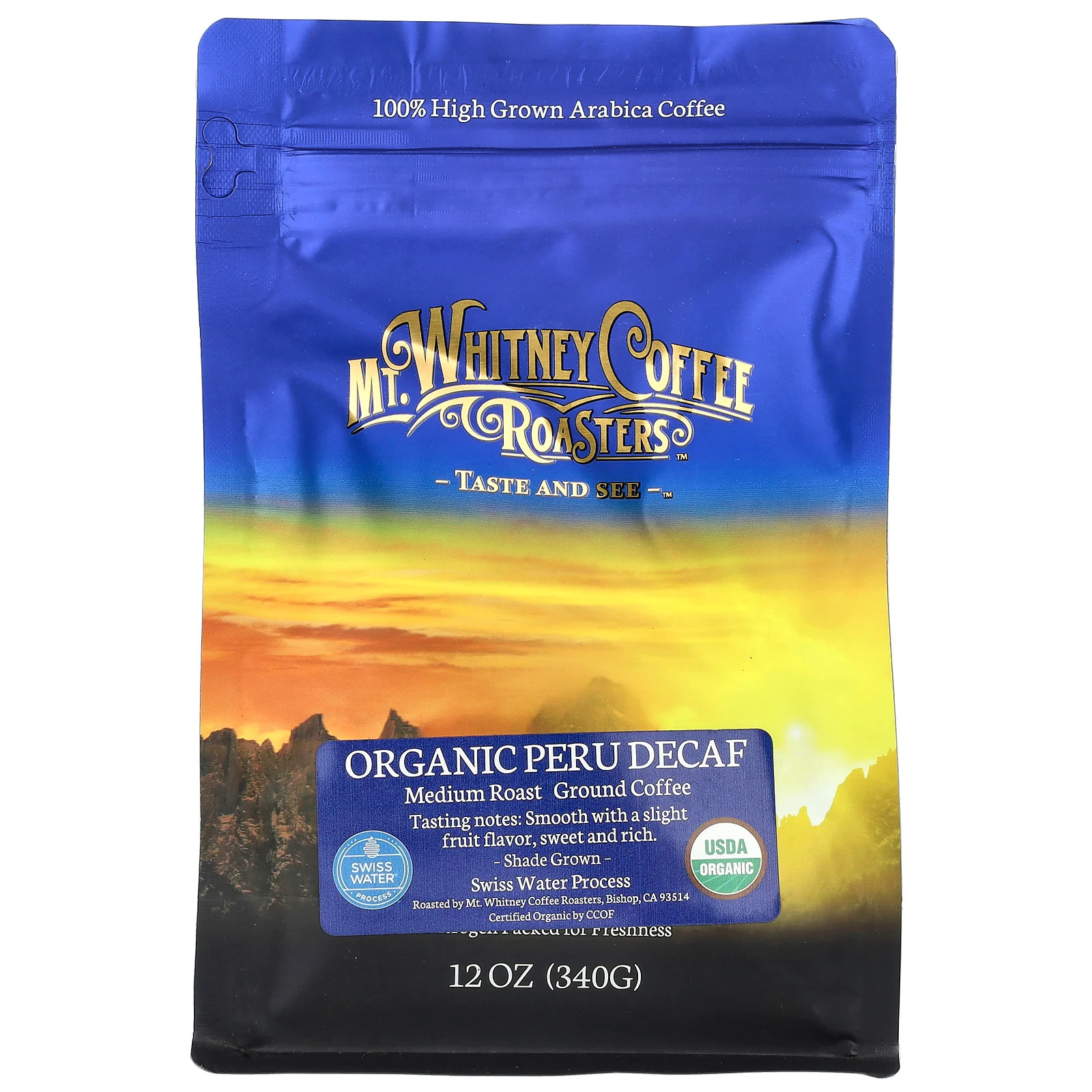 Organic Peru Decaf Молотый кофе средней обжарки 12 унций 340 г 4490₽