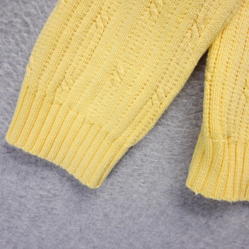 Suéter esportivo feminino Karen Scott XL amarelo com capuz Henley malha de cabo macio preppy - Imagem 4 de 4