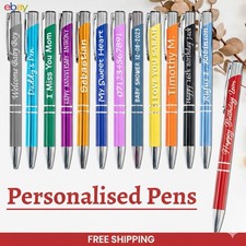 Personalised Pens 10-500 BULK Order Metal Customised Pens Ballpoint Pen