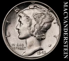 1943 Silver Mercury Dime - Scarce  High Grade  Lustrous  No Reserve  #L5780