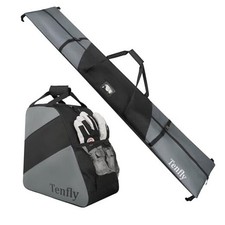 Ski Bag and Boot Bag Combo, Snow Ski Bags for Air Travel, Water- Black Grey
