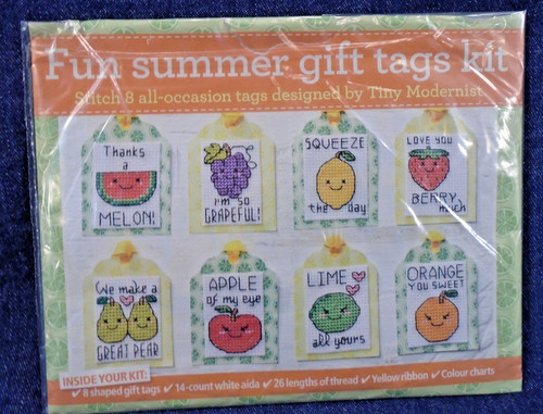 Fun Summer Gift Tags Tiny Modernist World of Cross Stitching Kit New - Open Pkg
