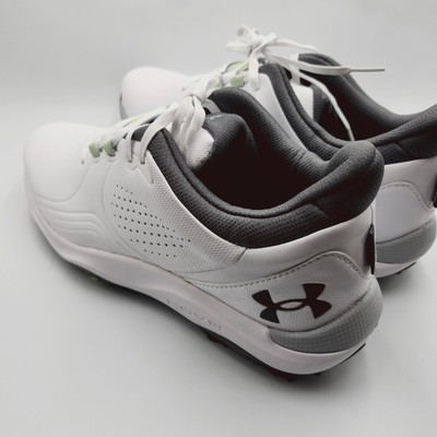 Mens Size 10 Under Armour Golf Shoes UA Drive Pro Spiked Storm White 3026918-100 Under Armour UA Drive Pro Spiked Golf Shoes Storm 3026918  main image 3