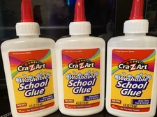 Cra-z-Art Washable School Glue Nontoxic 4 FL Oz Easy Squeeze Bottle 3pack