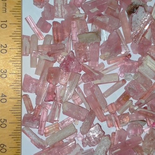 Pink Tourmaline rough raw crystals natural Elbaite gems loose parcel 50ct - Picture 7 of 7