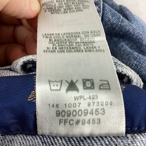 Levi Strauss Signature Jean Jacket Men's M Denim Blue Faded Distressed Trucker - Picture 14 of 14