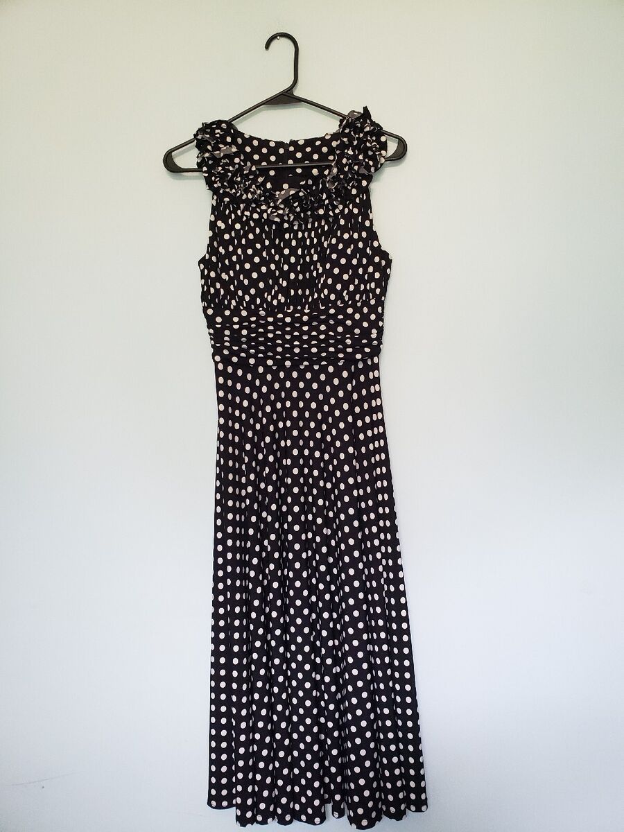 Jessica Howard Womens 8 Dress Polka Dot Black Midi Length Jessica Howard Womens 8 Dress Polka Dot Black Midi Length