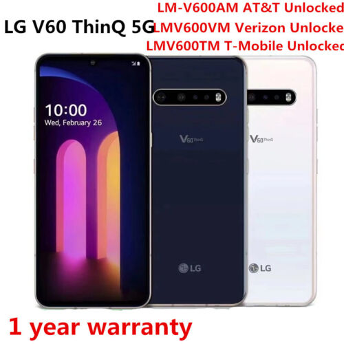 New Sealed LG V60 ThinQ 5G LM-V600AM V600TM V600VM 128GB Unlocked Smartphone - Picture 1 of 18