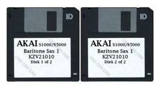 Akai S1000 / S5000 Set of Two Floppy Disks Baritone Sax 1 KZV21010
