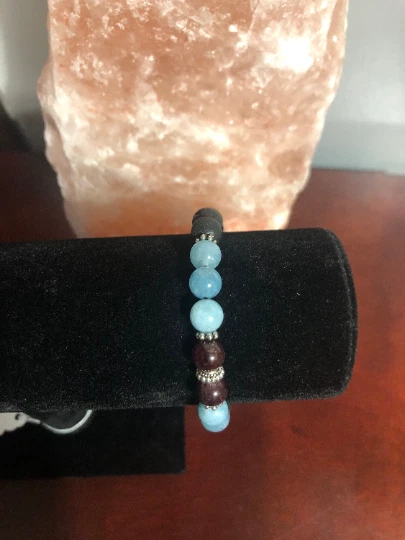 Paz y Tranquilidad Zen Meditación Cristal Curación Intención Pulsera Granate  Foto 4 de 4