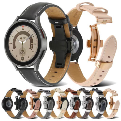 Luxus Echtes Leder Armband für Samsung Galaxy Watch 3 4 5 6 7 FE Active2 40/44mm