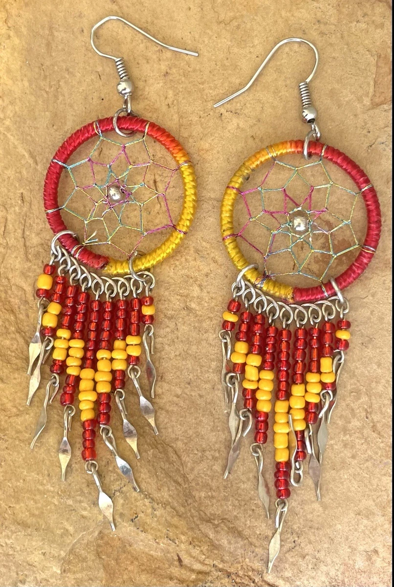 Red thread earrings clearance
