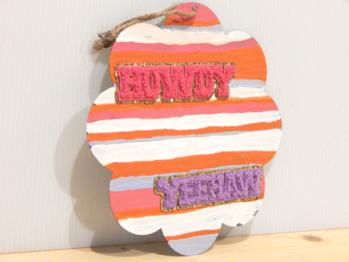 Metal Grated Style Texas Southwestern “Howdy” "Yehaw" Sign (170S-1467) - 第 2/3 張圖片