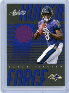 Lamar Jackson 2018 Absolute Rookie Force Jersey Card Rc Ravens