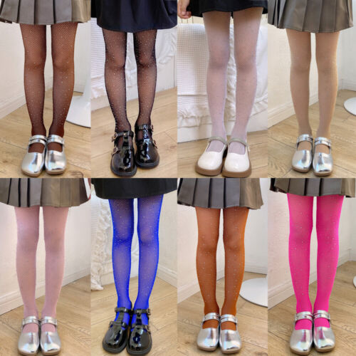 Children Mesh Fishnet Stockings Calf Tube Socks Long High Socks Multi Color × - Foto 1 di 23
