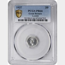 Great-Britain 1937 Maundy 2 pence PCGS PR-66!