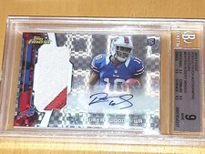 Robert Woods 8/15  2013 Finest Rookie Patch Autographs Xfractors #RAPRW BGS 9
