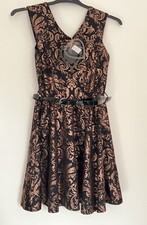 BNWT Club L Black Bronze Belted Dress Size 12