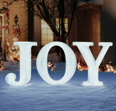 32" Tall Christmas Holiday LED Lighted Outdoor JOY Sign Yard Decor