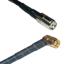 RG58 MINI UHF FEMALE to RP-SMA MALE ANGLE Coaxial RF Cable USA-Ship Lot
