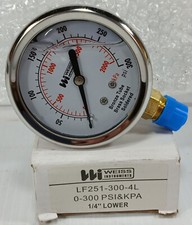 1 NEW WEISS LF251-300-4L LOWER NPT PRESSURE GAUGE NIB MAKE OFFER