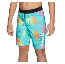 HURLEY BOY'S SWIM TRUNK, AURORA GREEN CHECK FOR SIZE