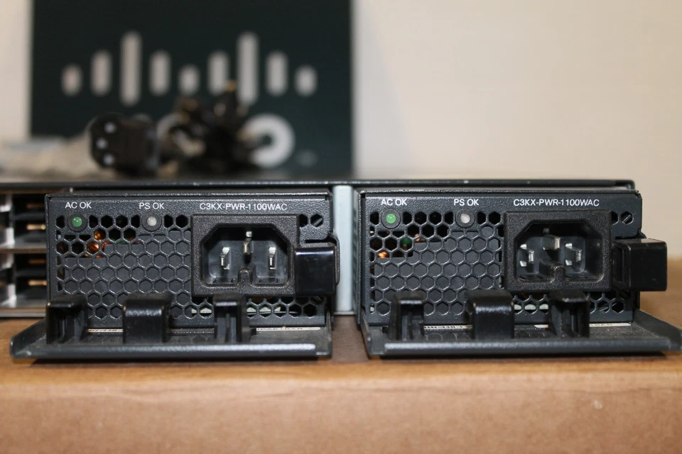 Cisco WS-C3750X-48PF-S 48-Port Gigabit IP Base Switch w/2x C3KX-PWR-1100WAC DUAL - Image 3 of 3