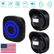 Waterproof 656ft Wireless Driveway Alarm Motion Sensor Alarm Indoor Outdoor H2C8