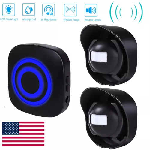 Waterproof 656ft Wireless Driveway Alarm Motion Sensor Alarm Indoor Outdoor H2C8 - Picture 1 of 13