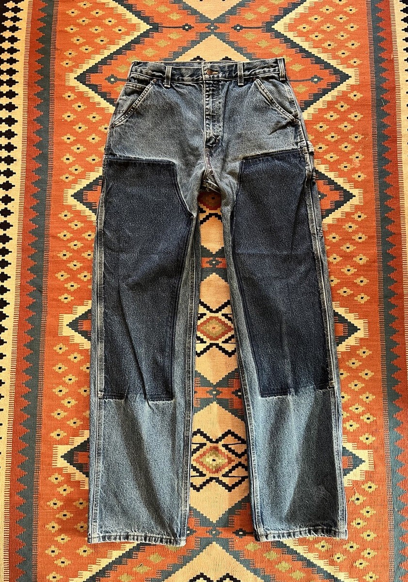 【KOOLOSET】DY Double Knee Carpenter Wide Denim Vintage Carpenter Double Knee Denim (2color) - kooloset