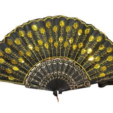 Spanish Lace Silk Folding Hand Held Dance Fan Flower Pattern for Party Wedding