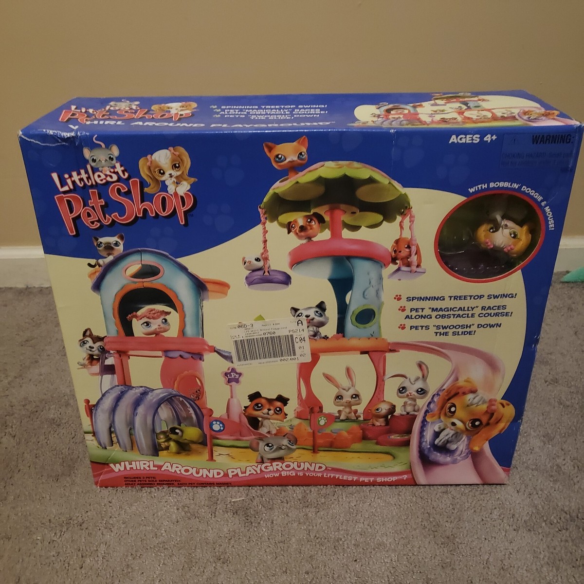 2005 Littlest Pet Shop Whirl Around Playground Playset Hasbro New