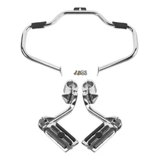 Mustache Engine Guard Crash Bar Foot Peg Clamps Fit For Softail Fatboy 00-17 US