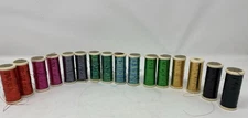Vintage Lot Of Lurex Metallic Thread knitting Embroidery 16 spools