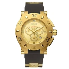 EMBOSS Atlantic Full 18K gold PVD Men's Swiss Chronograph Waterproof Watch 46 mm