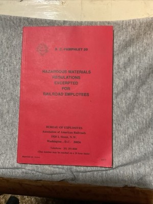 1977 B.E. Pamphlet 20 Hazardous Materials Railroad Employees Bureau Of Explosive