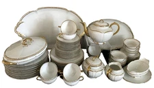 63pc Charles Field Haviland Limoges Schleiger 182 China set 5place setting for 8