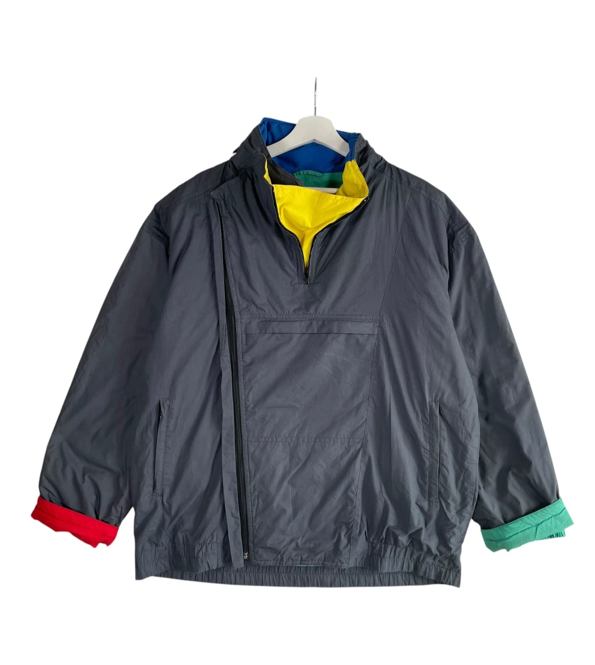 VTG IKEA Family Outdoor Anorak Jacket Unisex S Grey Half Zip Side Uniform