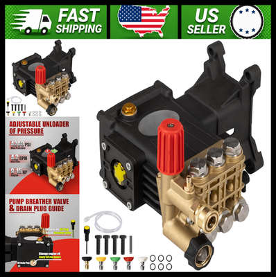 #ad 1quot; Shaft Triplex Pressure Washer Pump 4200 PSI 4.2 GPM Replacement Power $327.99