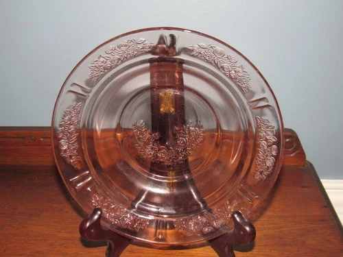 SHARON CABBAGE ROSE PINK JAM JELLY DISH DEPRESSION GLASS FEDERAL GLASS