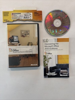 Microsoft Office 2003 Student Teacher Edition CD Product Key & Manual COMPLETE