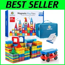Magnetic Tiles Building Set with Carrying Case