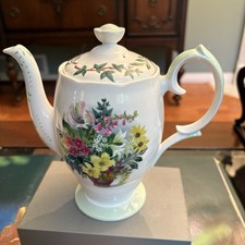 Vintage Queen Anne Royal Academy Signed Fedden Floral Coffee Pot 3 Cups