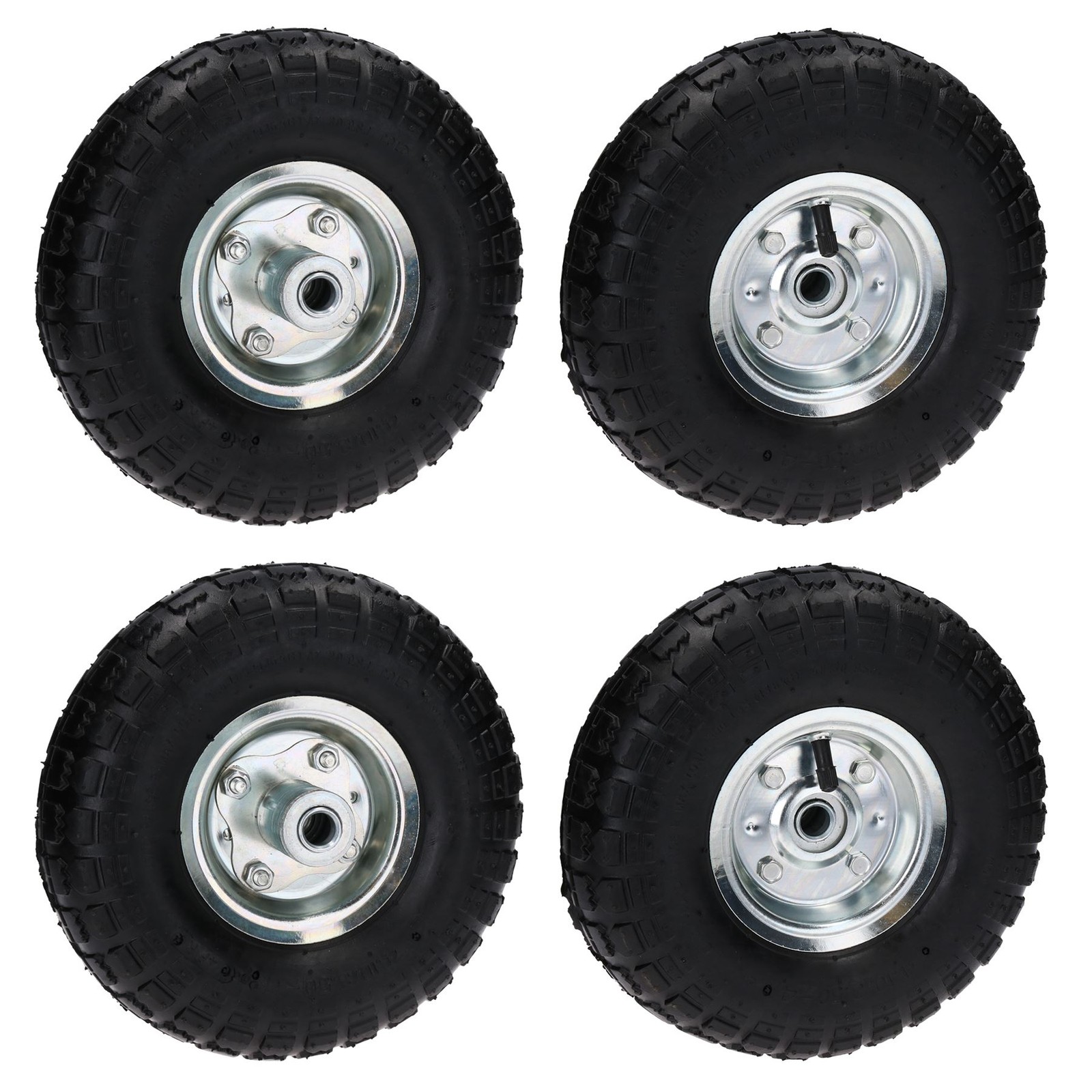 4 x 10"" Pneumatic Sack Truck / Trolley / Garden Cart Wheels 4.10/3.50 - 4