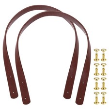 2Pcs Leather Bag Handles, 23.6" Handle Purse Straps with Rivets, Wine Red