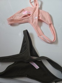 NWOT Lot Of 2 Victoria&rsquo;s Secret Pink Thongs Medium Green/Peach
