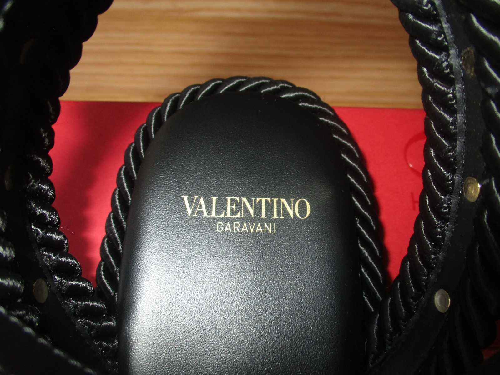 $850 Valentino Garavani Rockstud Leather Torchon Rope Trim Sandals 37 US 7 NIB thumbnail 18