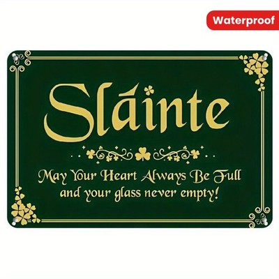 Alexia Grace St. Patrick'S Day Tin Metal Signs Home Décor 8x12 ''Slainte'' Irish B